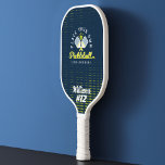Add Your Team Pickelball Logo Player Name & Number Pickleball Paddle<br><div class="desc">Fun personalized custom team logo pickleball paddle design. Perfect for pickleball leagues, clubs, and teams to personalize with their own team logo along with customizing with player's name and player number. Background colour and design elements can be changed to any colour to match your team colours. Design by Moodthology Papery....</div>