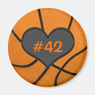 Add Your Team Players Number Basketball Magnet
