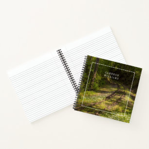 Add Your Text Abandoned Railroad In A Forest Notebook