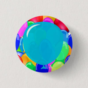 Add Your Text Balloons 1 Inch Round Button