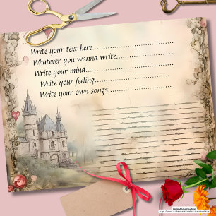 Add your text Beautiful Classic castle Scrapbook Tissue Paper