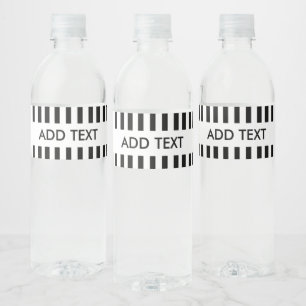 Add Your Text Black & White Referee Water Bottle Label
