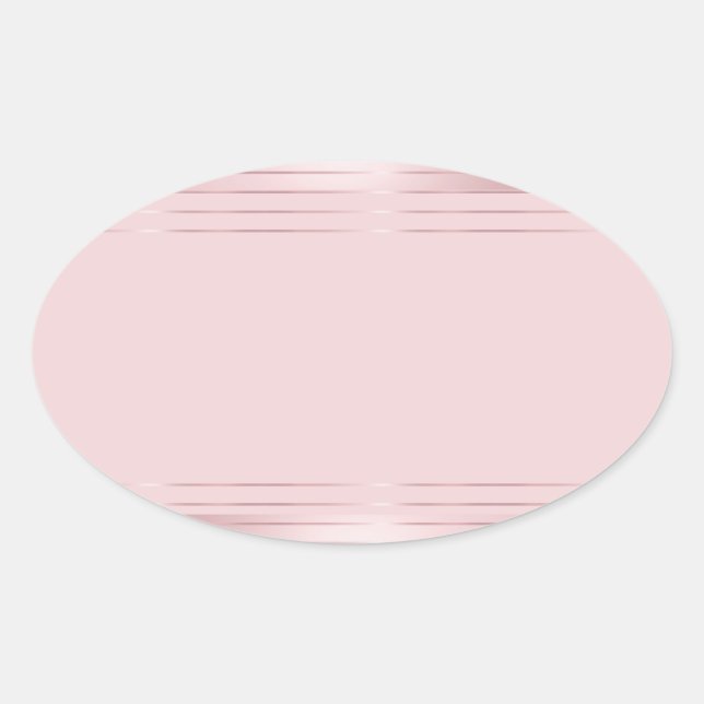 Add Your Text Blank Template Modern Rose Gold Oval Sticker (Front)