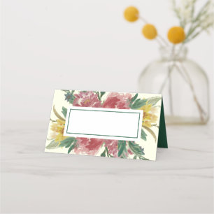 Add Your Text Blooming Flowers Place Card
