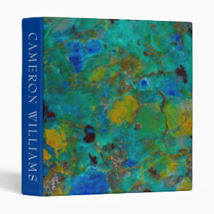 Add Your Text Blue Cliff Chrysocolla Binder