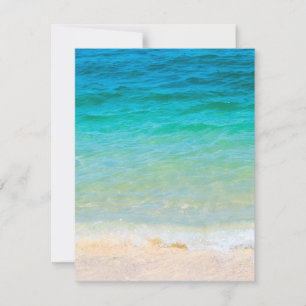 Add Your Text Blue Sea Waves Beach Seaside Sand Bl Card
