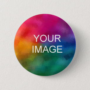 Add Your Text Business Logo Design Photo Template 2 Inch Round Button