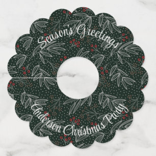Add Your Text Christmas Party Country Wine Glass Tag
