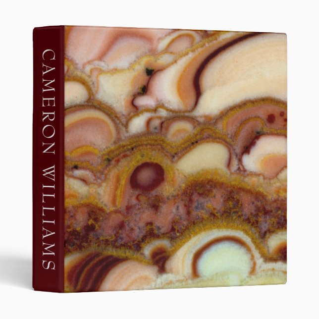 Add Your Text | Circle Pattern Of Onyx Stone Binder (Front/Spine)