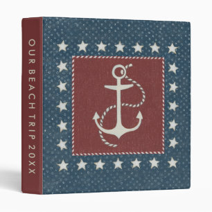 Add Your Text   Coastal Art   Anchor on Red Binder