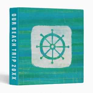 Add Your Text   Coastal Art   Aqua Steering Wheel Binder