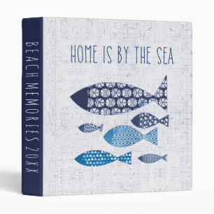 Add Your Text   Coastal Art   Home is By the Sea Binder