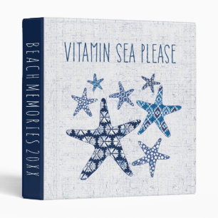 Add Your Text Coastal Art Vitamin Sea Please Binder