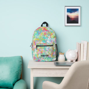 Add your text Cool artistic watercolor background Printed Backpack
