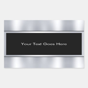 Add Your Text Custom Blank Template Black Silver Sticker