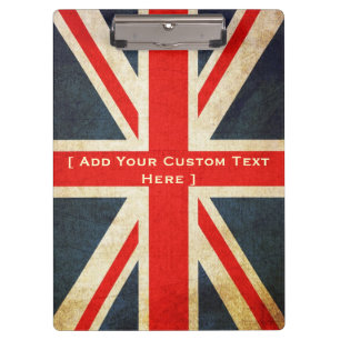 Add Your Text Custom Union Jack Clipboard