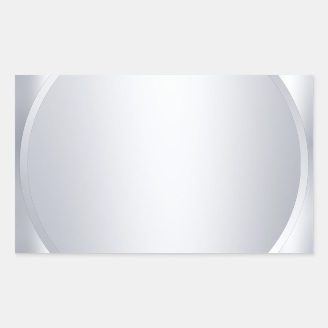 Add Your Text Elegant Metallic Silver Blank Modern Sticker (Front)