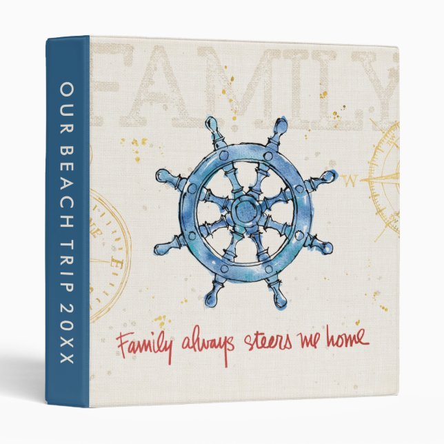 Add Your Text | Family Always Steers me Home Binder (Front/Spine)
