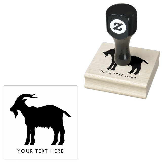 ADD YOUR TEXT GOAT  RUBBER STAMP (Stamped)