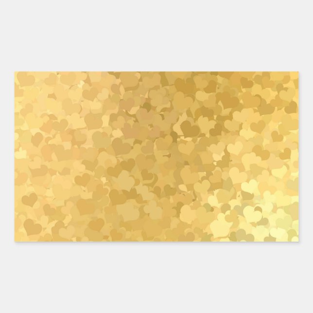 Add Your Text Gold Hearts Elegant Blank Template Sticker (Front)