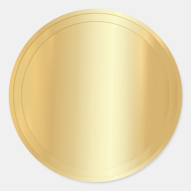 Add Your Text Gold Look Elegant Template Blank Classic Round Sticker (Front)