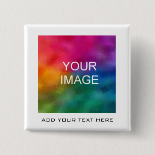 Add Your Text Image Photo Business Logo Template 2 Inch Square Button