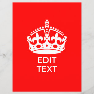 Add Your Text KEEP CALM CROWN on Red Customize it! Flyer