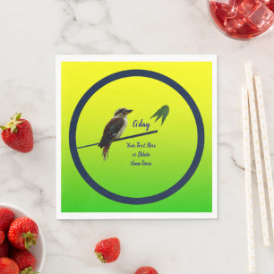 Add Your Text, Kookaburra Australian Party  Napkin