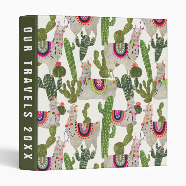 Add Your Text | Llamarama Collection Pattern Binder (Front/Spine)