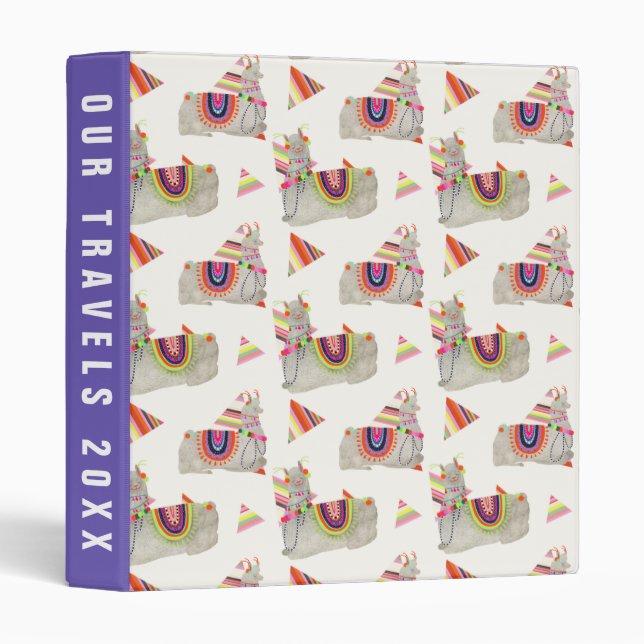 Add Your Text | Llamarama Collection Pattern II Binder (Front/Spine)