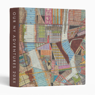 Add Your Text Modern Map of New York II Binder