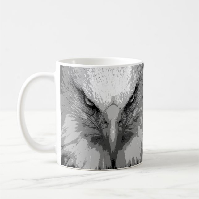 Add Your Text Modern Pop Art Eagle Head Template Coffee Mug (Left)
