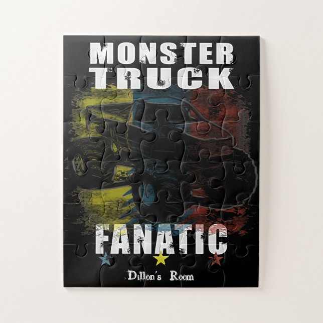 Add your text monster truck puzzle (Vertical)