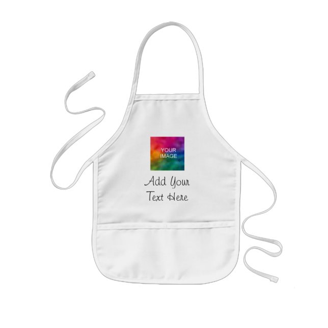 Add Your Text Name Photo Image Here Template Kids Apron (Front)