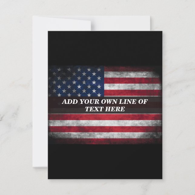 Add your text on American flag  Announcement (Front)