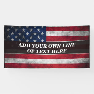 Add your text on American flag Banner