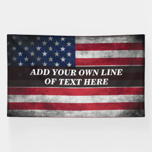 Add your text on American flag  Banner