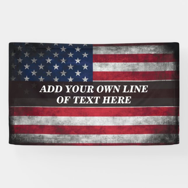 Add your text on American flag Banner (Horizontal)