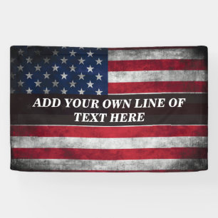 Add your text on American flag  Banner