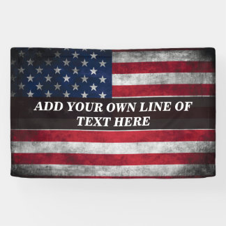 Add your text on American flag  Banner
