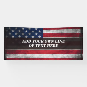 Add your text on American flag  Banner