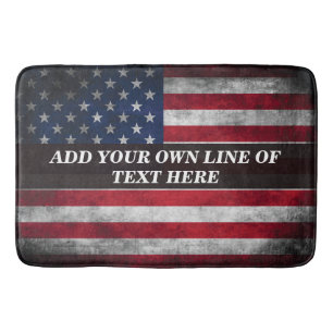 Add your text on American flag  Bath Mat