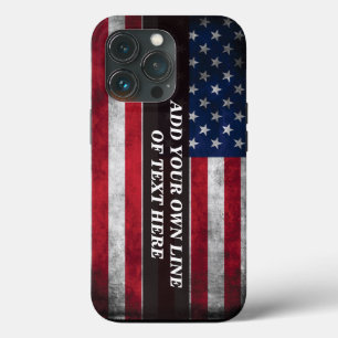 Add your text on American flag  iPhone 13 Pro Case