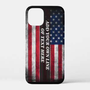 Add your text on American flag  iPhone 12 Mini Case