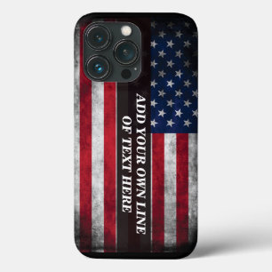 Add your text on American flag  iPhone 13 Pro Case