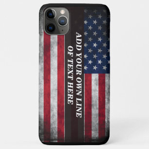 Add your text on American flag iPhone 11 Pro Max Case