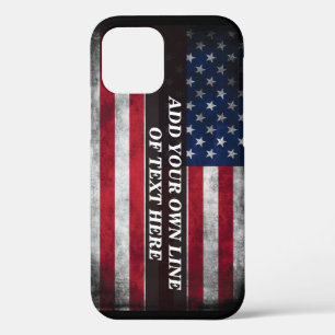 Add your text on American flag iPhone 12 Pro Case