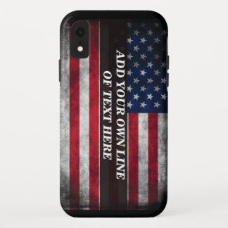 Add your text on American flag  iPhone XR Case