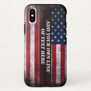 Add your text on American flag iPhone XS Case