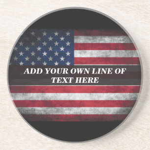Add your text on American flag Coaster